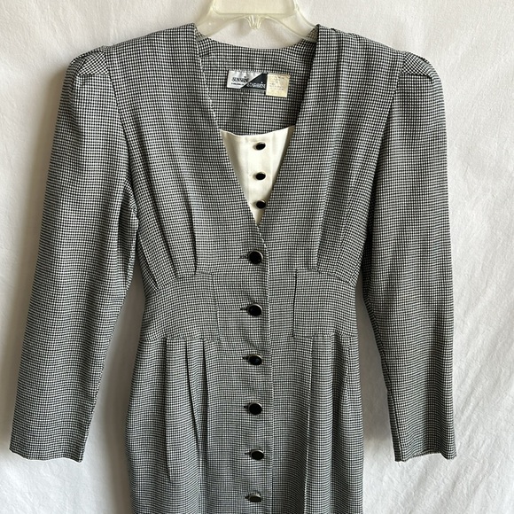 Vintage Sunshine Starshine houndstooth dress, size 10 - Picture 2 of 10